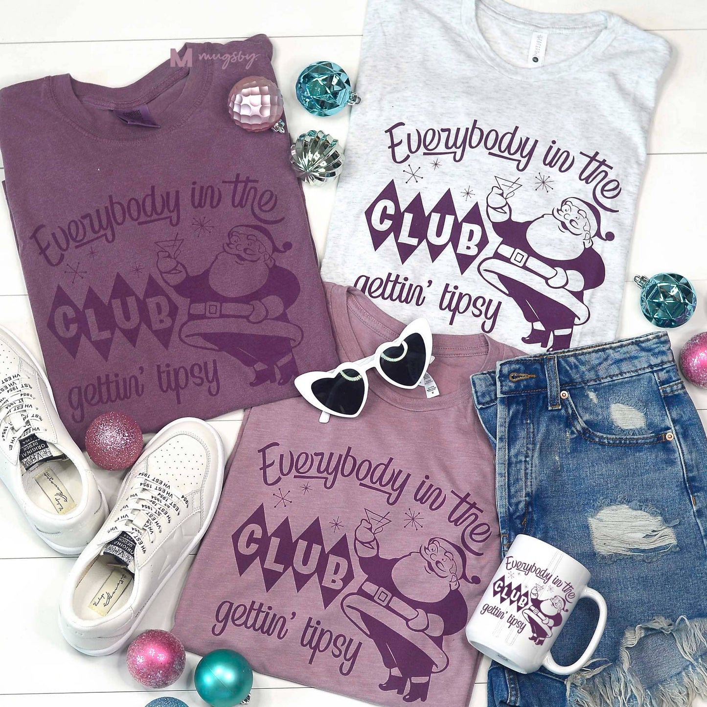 Getting Tipsy Funny Christmas Graphic Shirt