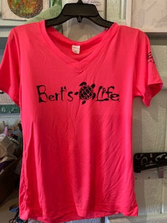 Bert's Life - Ladies Perf. (Small Only)V-neck (Hot Coral)