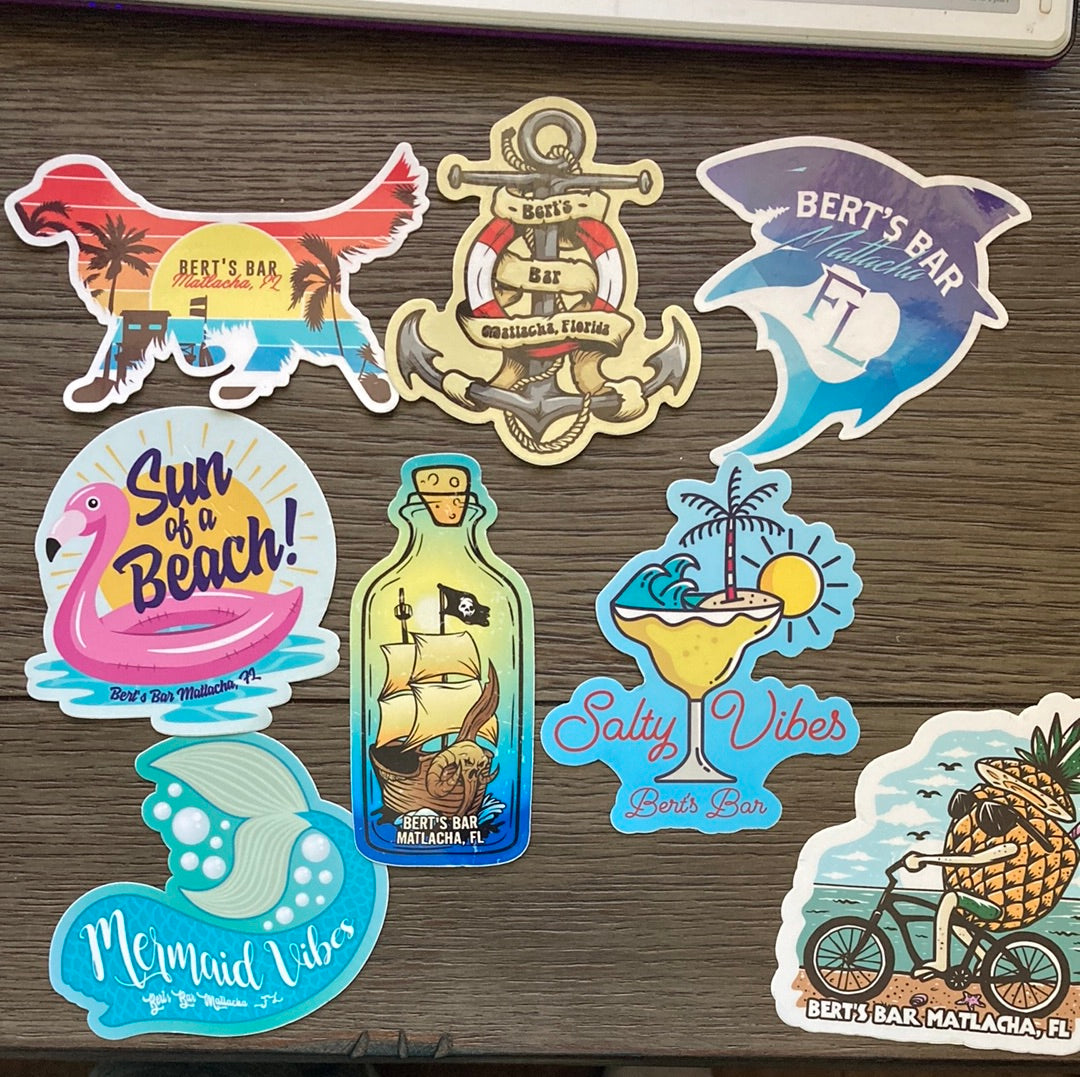 Bert's Bar Stickers - Large (3-4")