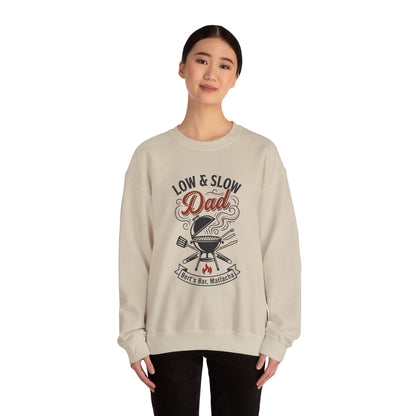 Low & Slow Dad Sweatshirt | Father’s Day BBQ Grilling Shirt, Retro BBQ Graphic