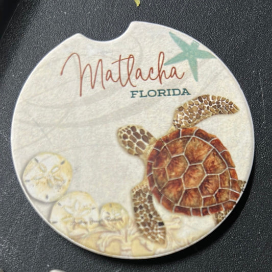 Matlacha Turtle Car Coaster - absorbant