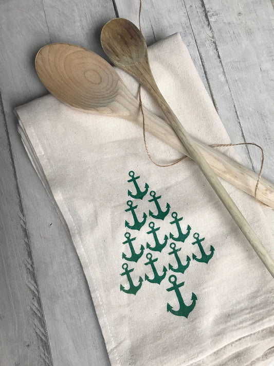 Anchor Christmas Tree Tea Towel