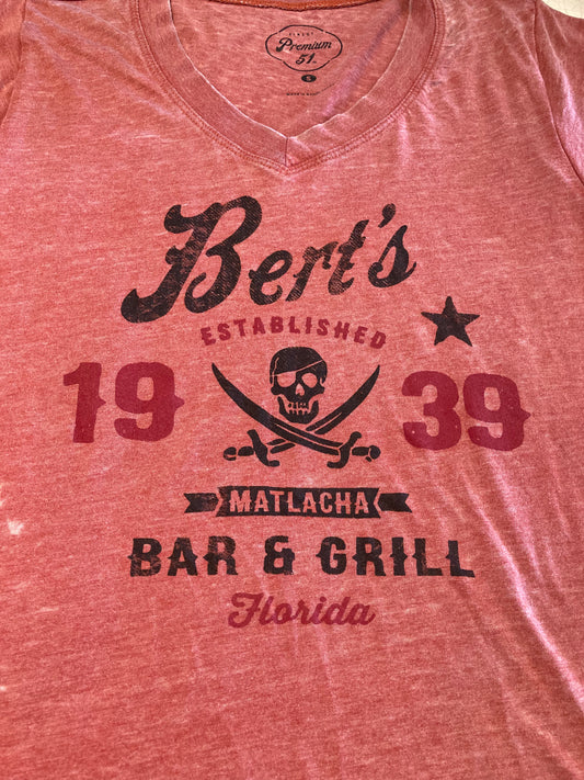Bert's Pirate V Neck T-shirt Women's (Hurricane Ian Special)
