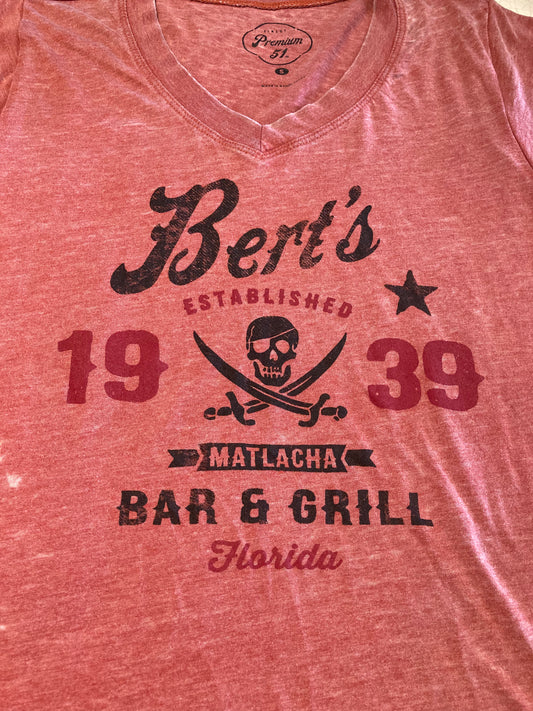 Bert's Pirate V Neck T-shirt Women's (XL only)